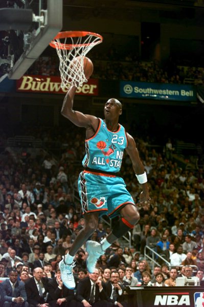 Going In For The Dunk In His All-Star Uniform